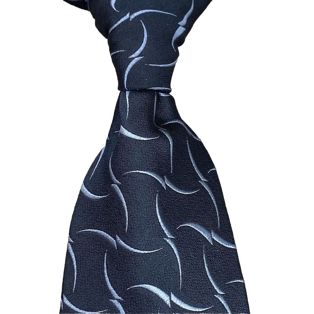Nordstrom XMI Silk Neck Tie Blue Abstract Paisley Hand Sewn Made USA Corpcore